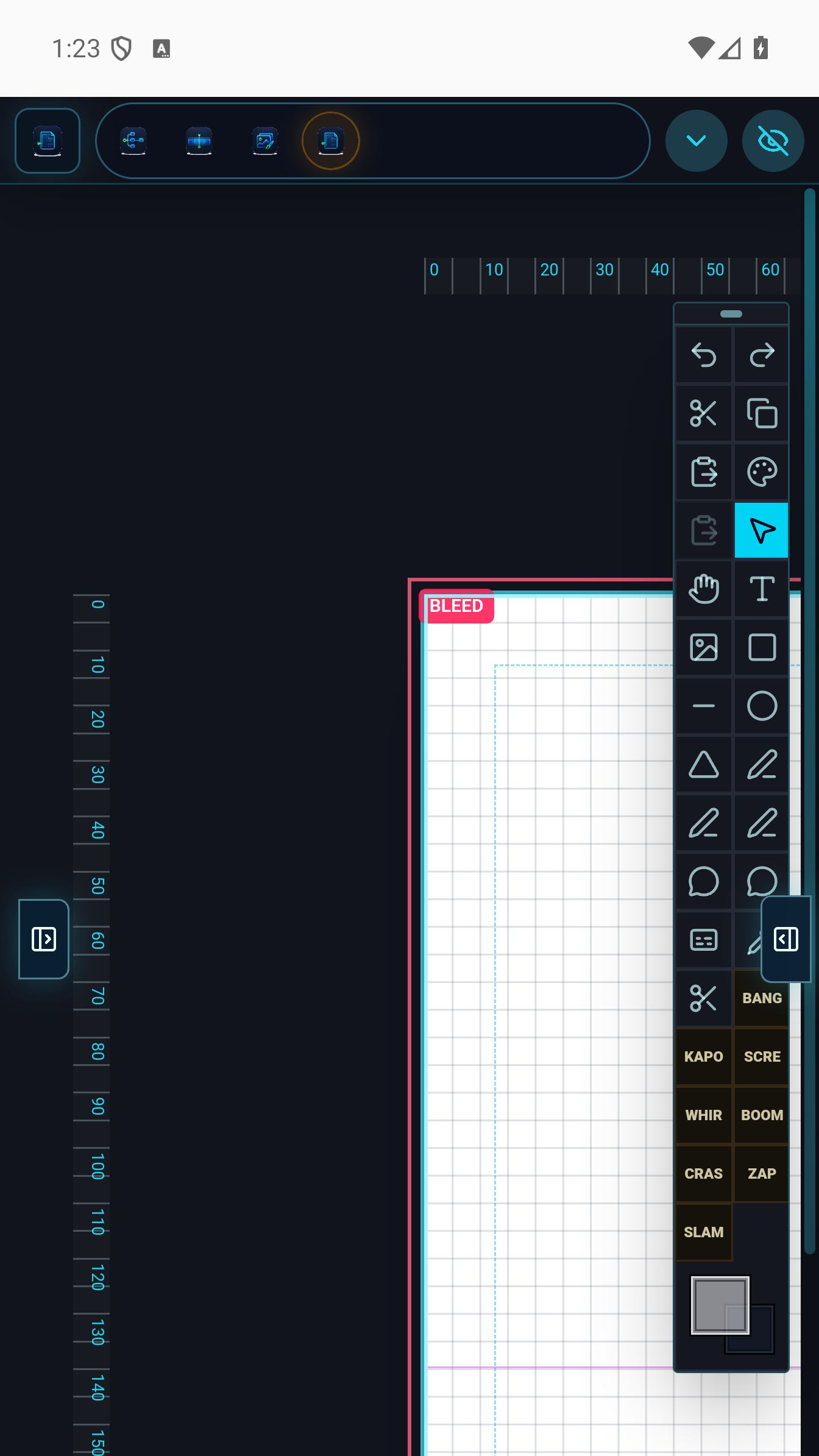 Paper workspace showing a finished page layout with placed images and text frames