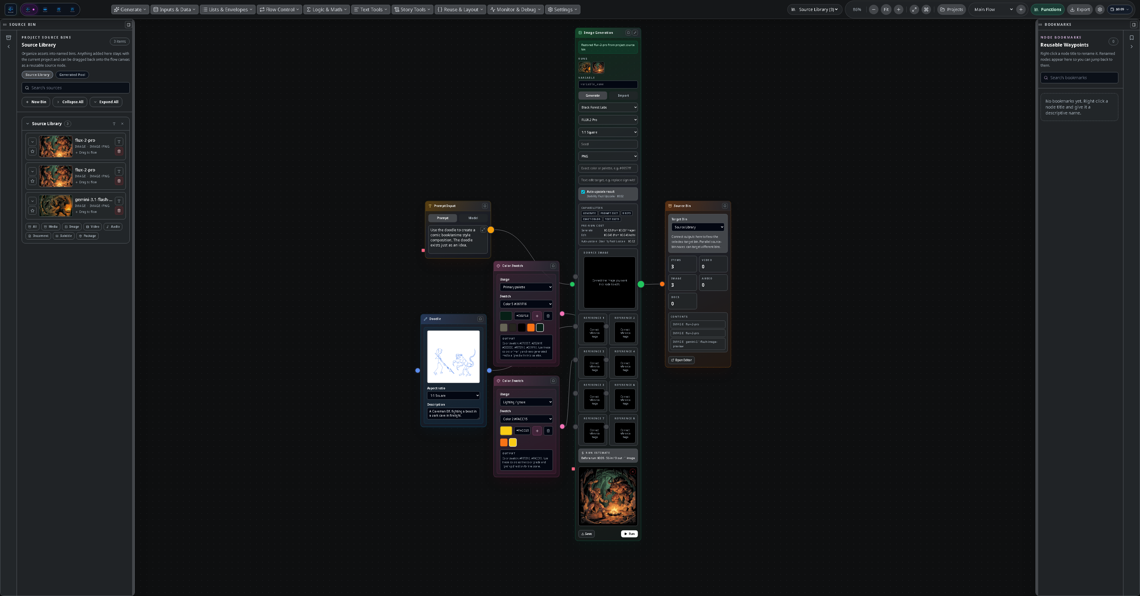 Signal Loom Flow node-graph workspace